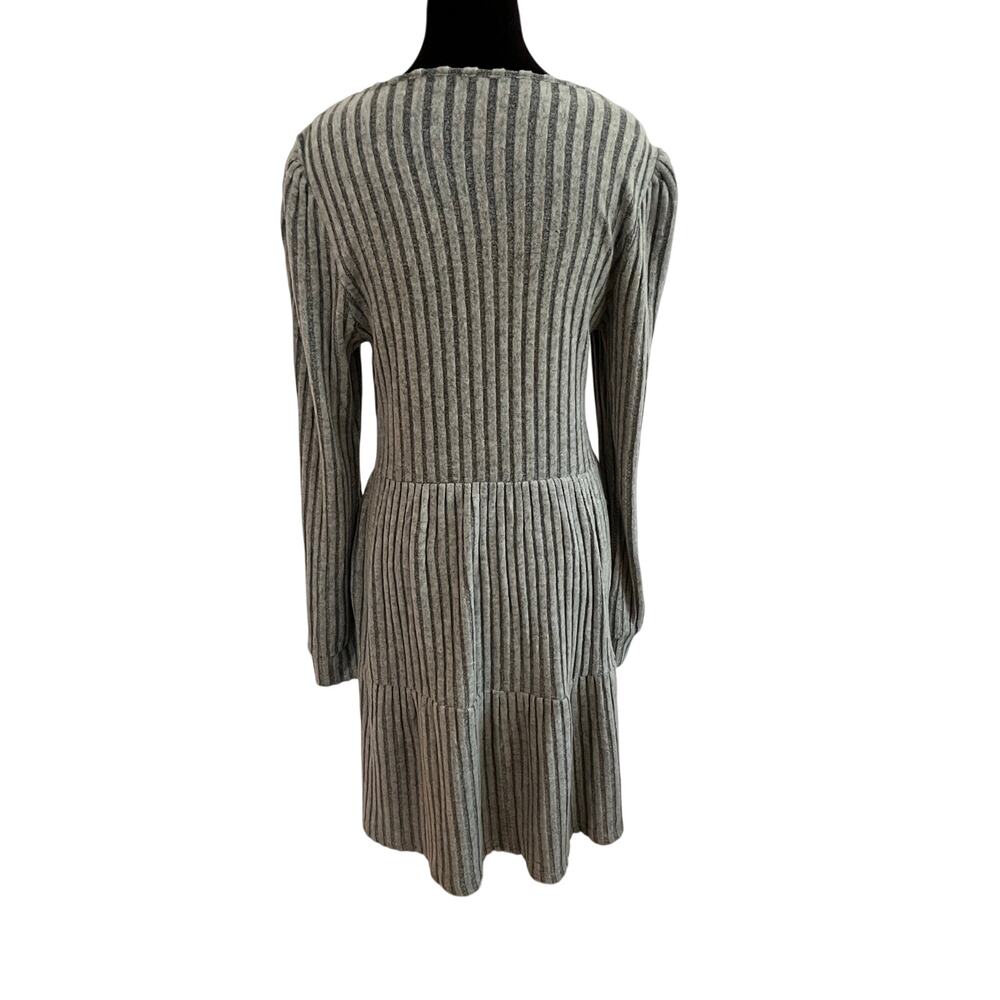 Ribbed Tiered Dress Sz Med Square Neck w/ Pockets Boho Cottagecore Romantic - Picture 4 of 13